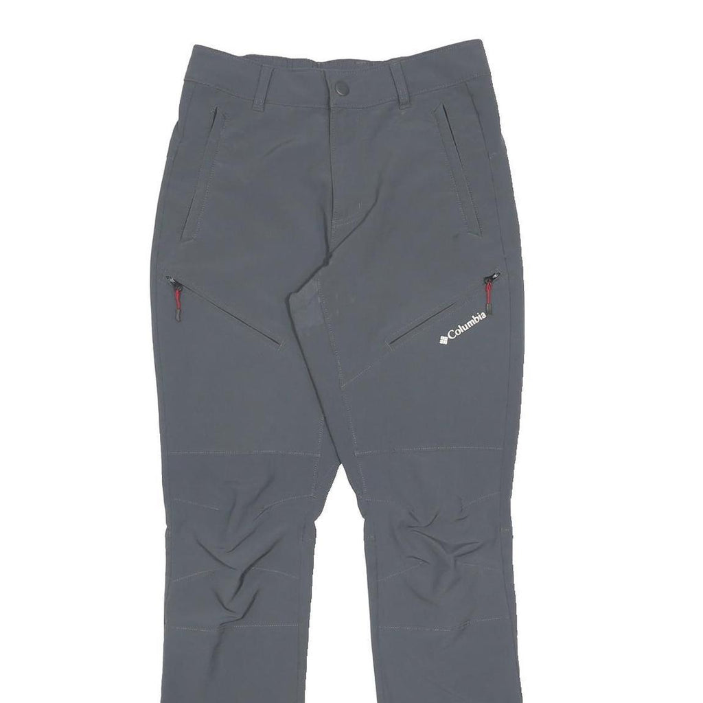 COLUMBIA Womens Polyester Blend Grey Slim Straight Trousers W27 L31 Outdoor