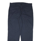 DICKIES Mens Regular Fit Navy Blue Trousers W36 L32 Cotton Blend Zip Closure
