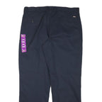 DICKIES Mens Regular Fit Navy Blue Trousers W36 L32 Cotton Blend Zip Closure
