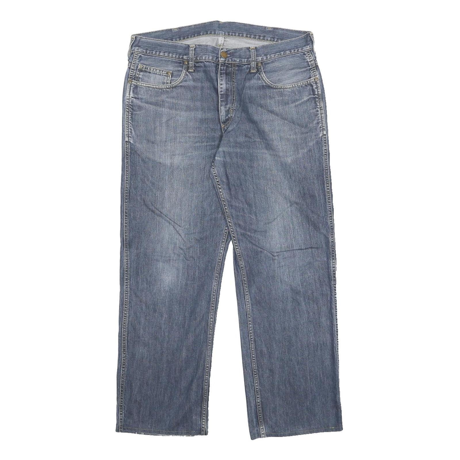 CARHARTT Mens Relaxed Blue Denim Jeans W34 L28 Casual Durable Workwear Zip