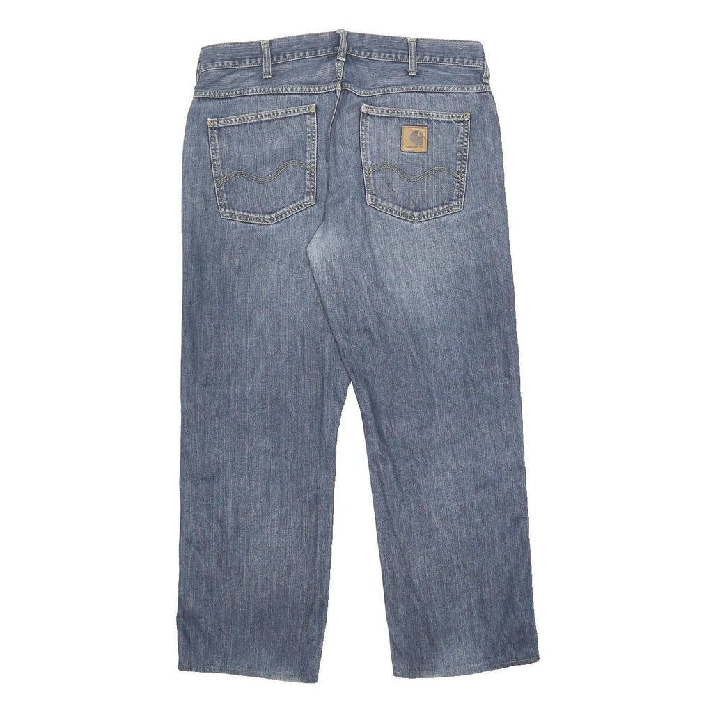 CARHARTT Mens Relaxed Blue Denim Jeans W34 L28 Casual Durable Workwear Zip