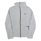NEW BALANCE Womens White Zip Jacket S Polyester Plain Athletic Activewear