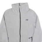 NEW BALANCE Womens White Zip Jacket S Polyester Plain Athletic Activewear