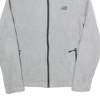 NEW BALANCE Womens White Zip Jacket S Polyester Plain Athletic Activewear