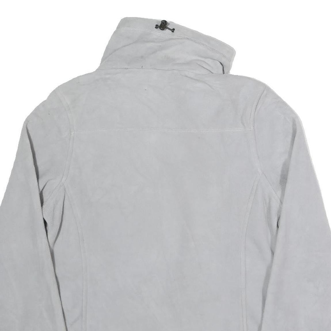 NEW BALANCE Womens White Zip Jacket S Polyester Plain Athletic Activewear