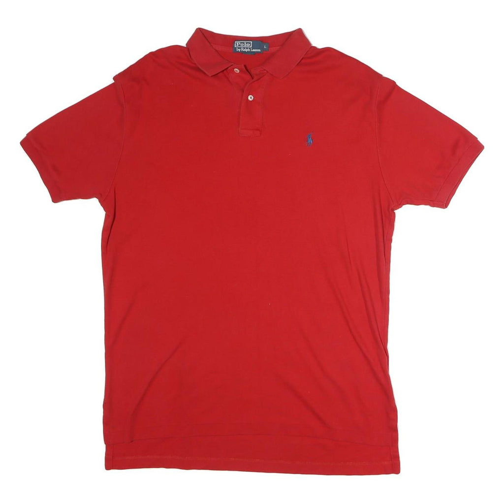 POLO RALPH LAUREN Mens Red Polo Shirt L Cotton Short Sleeve Classic Fit