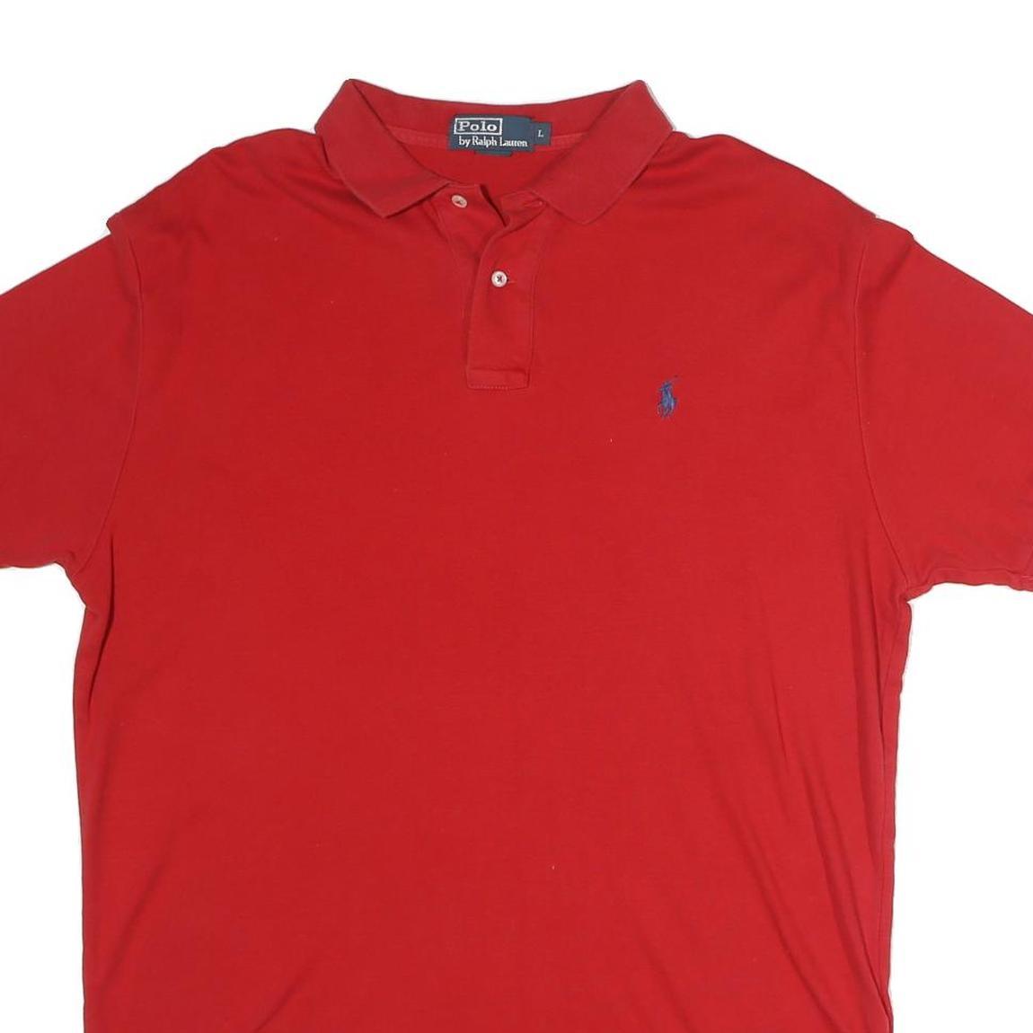 POLO RALPH LAUREN Mens Red Polo Shirt L Cotton Short Sleeve Classic Fit