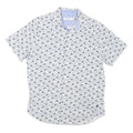 NAUTICA Mens White & Blue Floral Cotton Blend Shirt S Summer Casual Shirt