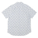 NAUTICA Mens White & Blue Floral Cotton Blend Shirt S Summer Casual Shirt