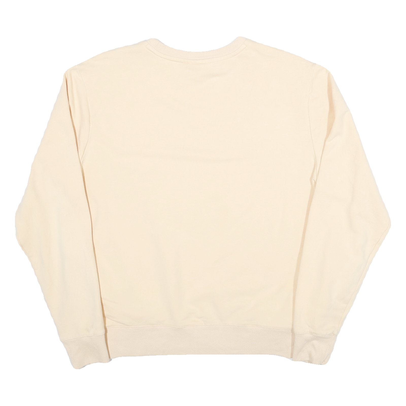 FILA Womens Cream Sweatshirt M Crew Neck Cotton Blend Pullover Casual