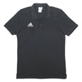 ADIDAS Mens Black Short Sleeve Plain L Cotton Blend Polo Shirt Climalite