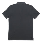 ADIDAS Mens Black Short Sleeve Plain L Cotton Blend Polo Shirt Climalite