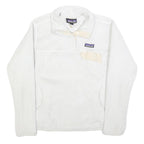 PATAGONIA Womens White Plain Pullover Fleece Jumper M Soft Warm Casual