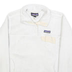 PATAGONIA Womens White Plain Pullover Fleece Jumper M Soft Warm Casual