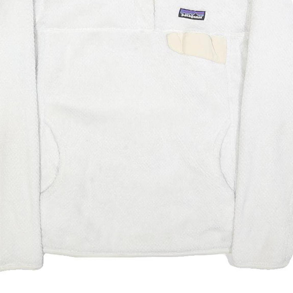 PATAGONIA Womens White Plain Pullover Fleece Jumper M Soft Warm Casual