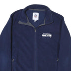 NFL Mens Navy Blue Jacket M Polyester Blend Zip Plain Casual Sportswear