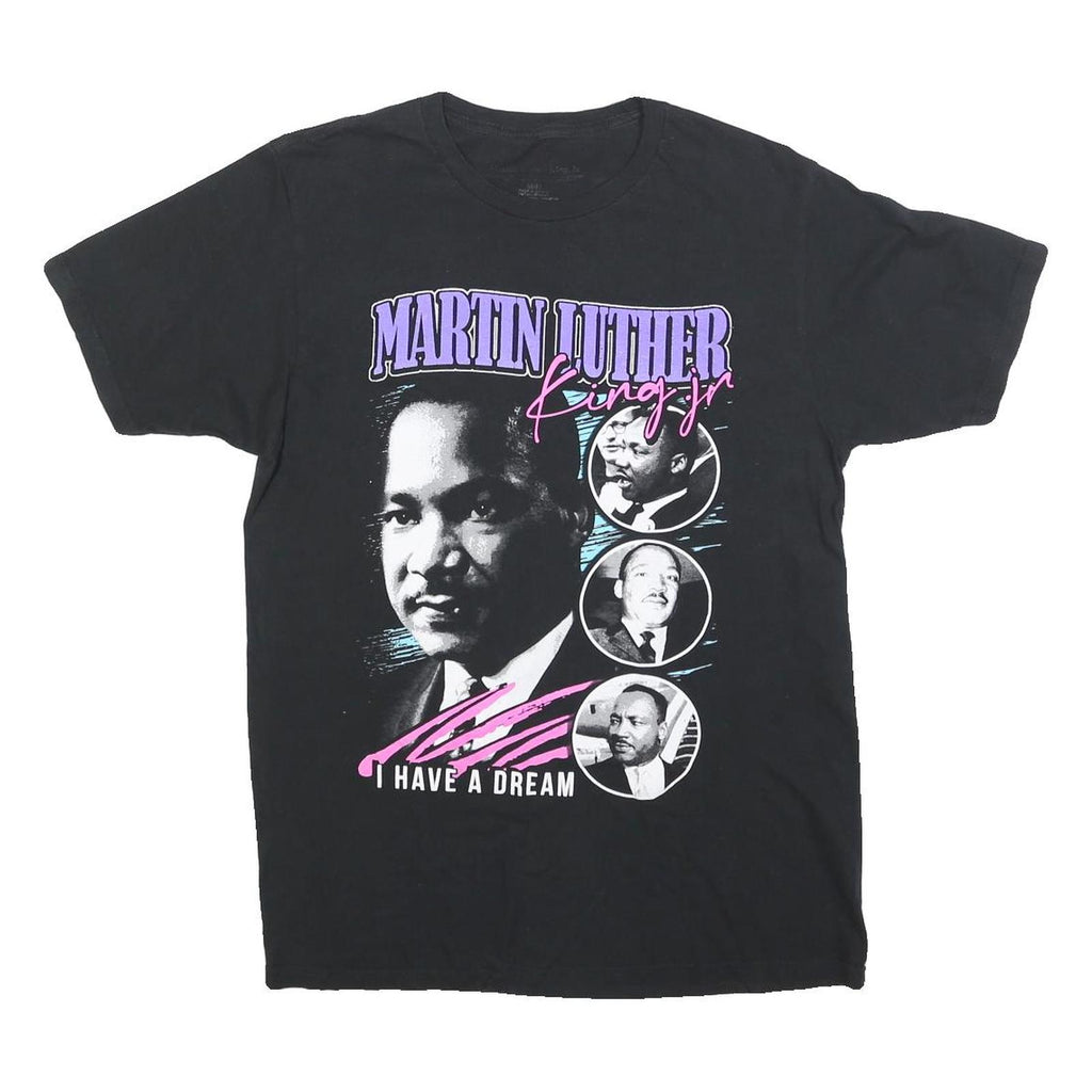 MARTIN LUTHER KING JR Mens Black Graphic T-Shirt M Short Sleeve Crew Neck Iconic