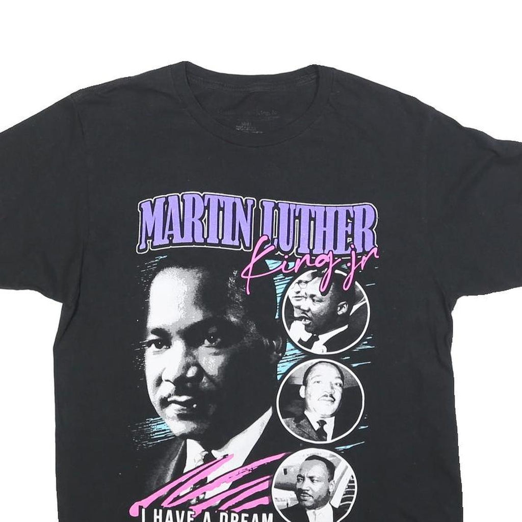 MARTIN LUTHER KING JR Mens Black Graphic T-Shirt M Short Sleeve Crew Neck Iconic