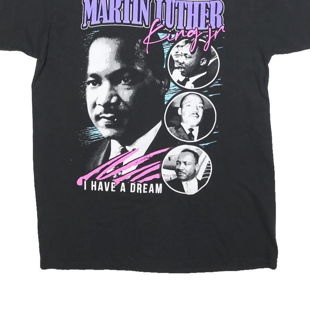 MARTIN LUTHER KING JR Mens Black Graphic T-Shirt M Short Sleeve Crew Neck Iconic