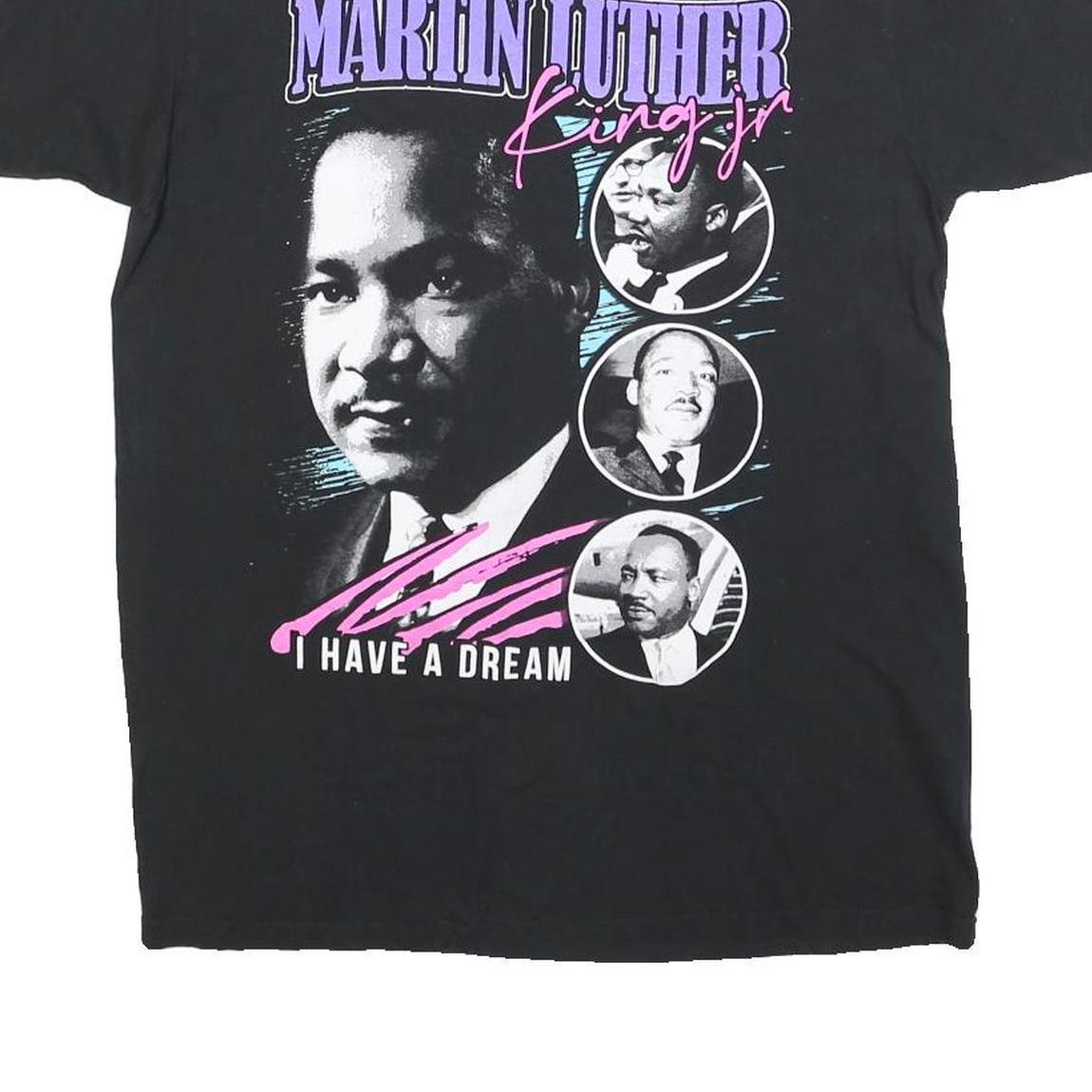 MARTIN LUTHER KING JR Mens Black Graphic T-Shirt M Short Sleeve Crew Neck Iconic