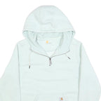 CARHARTT Womens White ¼ Zip Hoodie L Cotton Blend Casual Sweatshirt