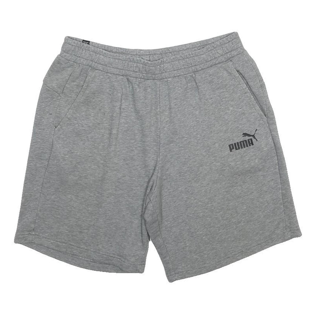 PUMA Mens Shorts Grey Casual Cotton Blend L W30 Elastic Waistband