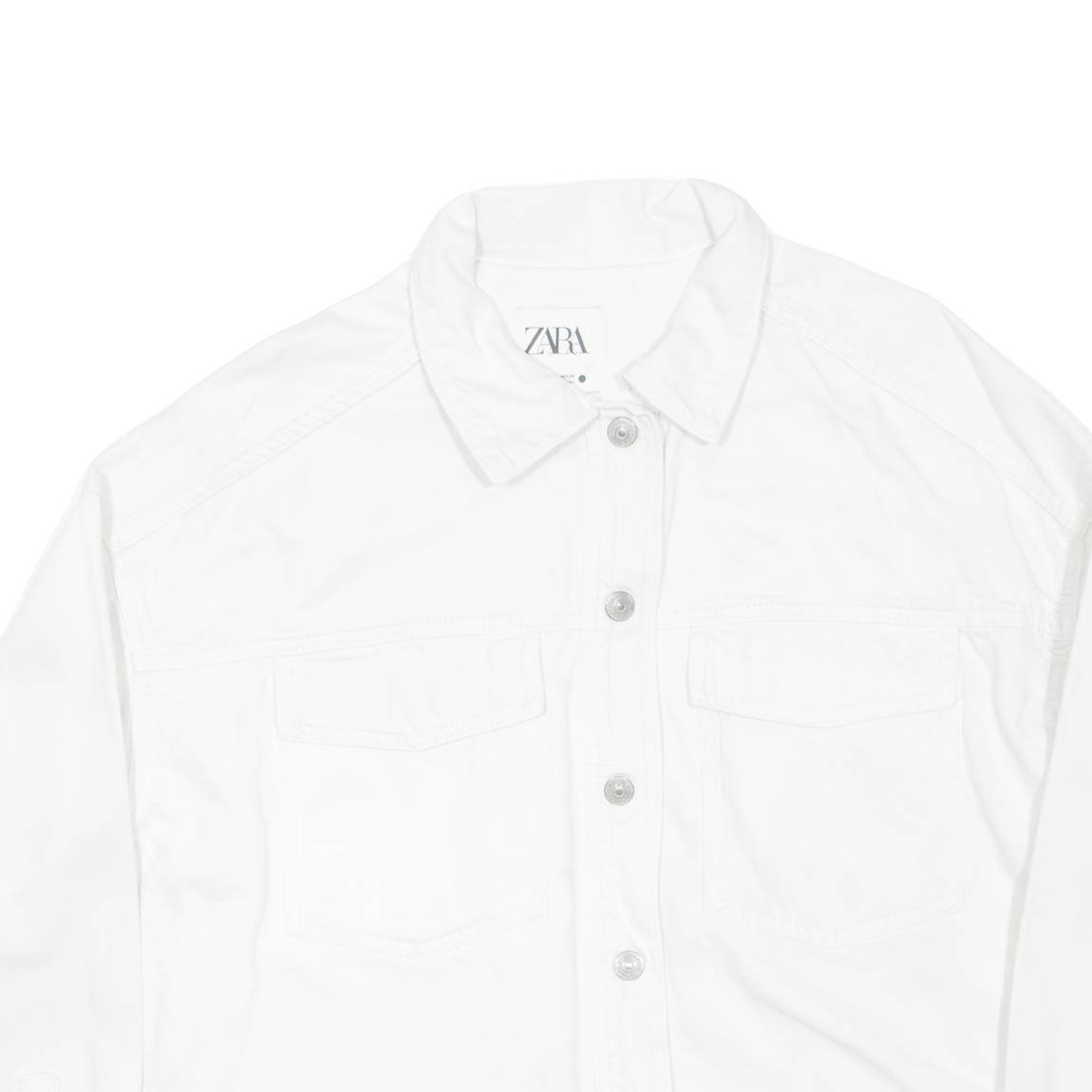 ZARA Womens Denim Jacket White XS