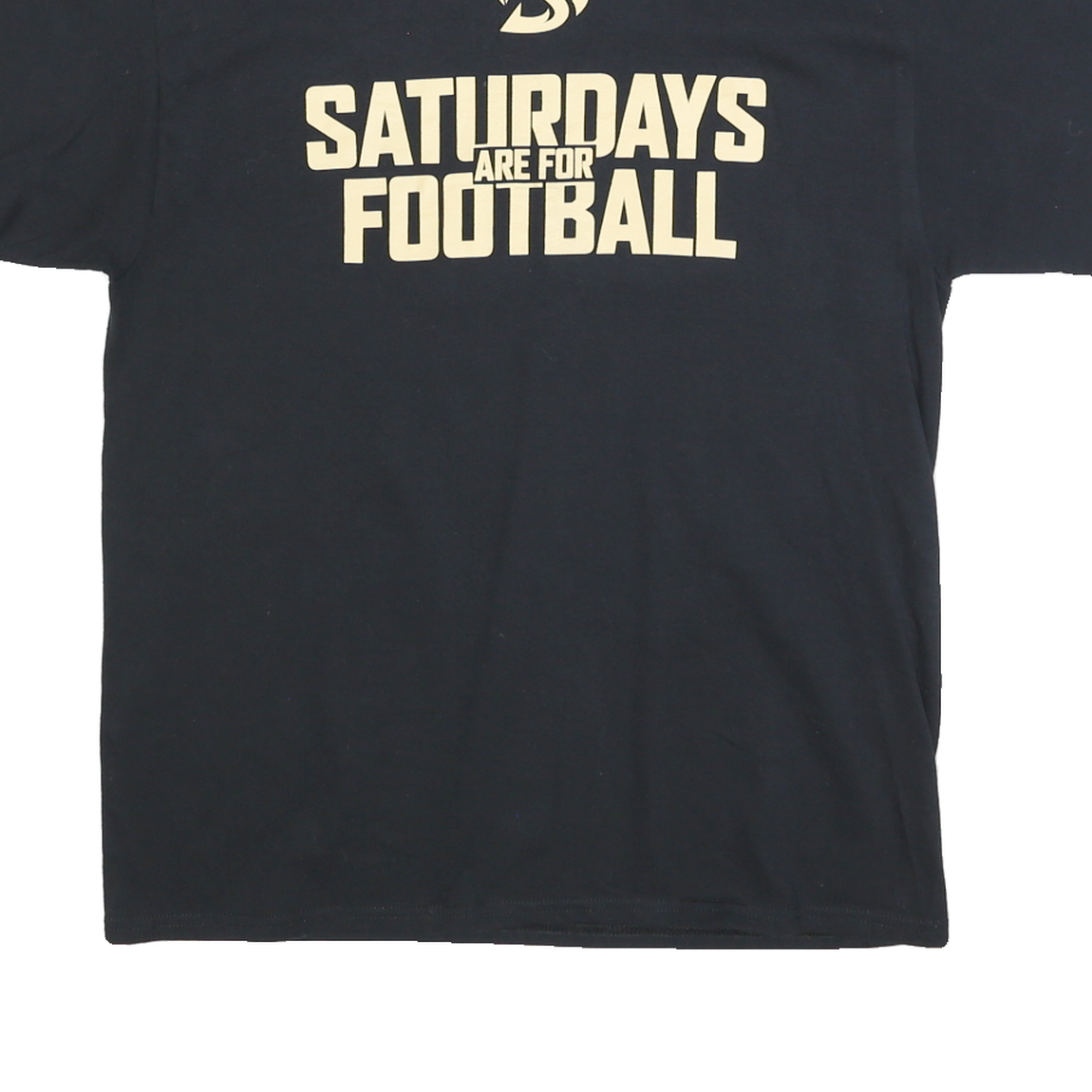 PORT & COMPANY Mens Black Saturdays Are For Football Graphic T-Shirt L Short