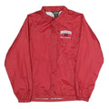 AUBURN Mens Red Coach Jacket S Nylon Plain Button Closure Lightweight