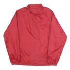AUBURN Mens Red Coach Jacket S Nylon Plain Button Closure Lightweight