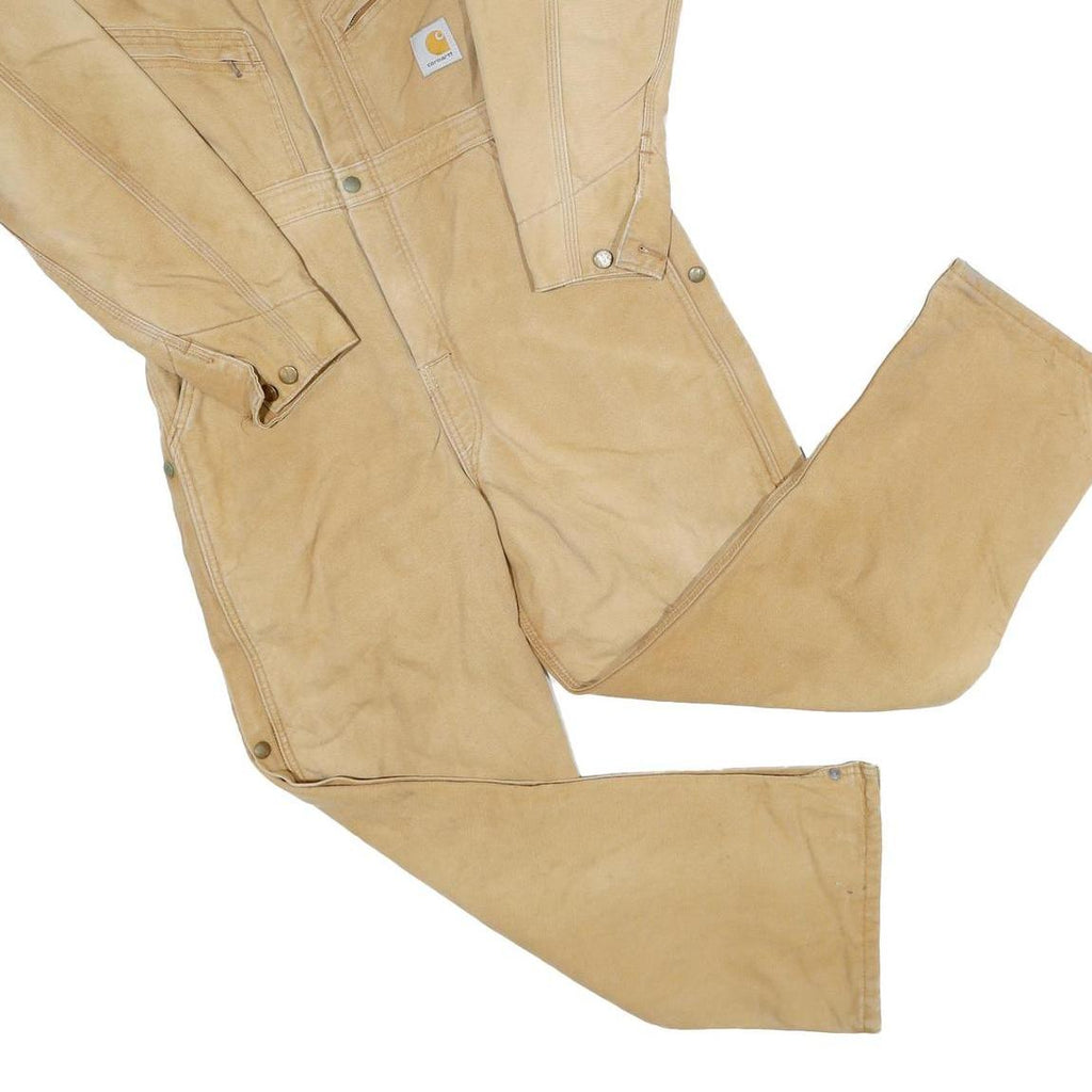 CARHARTT Mens Beige Relaxed Cotton Blend Dungarees XL W38 L29 Workwear Utility