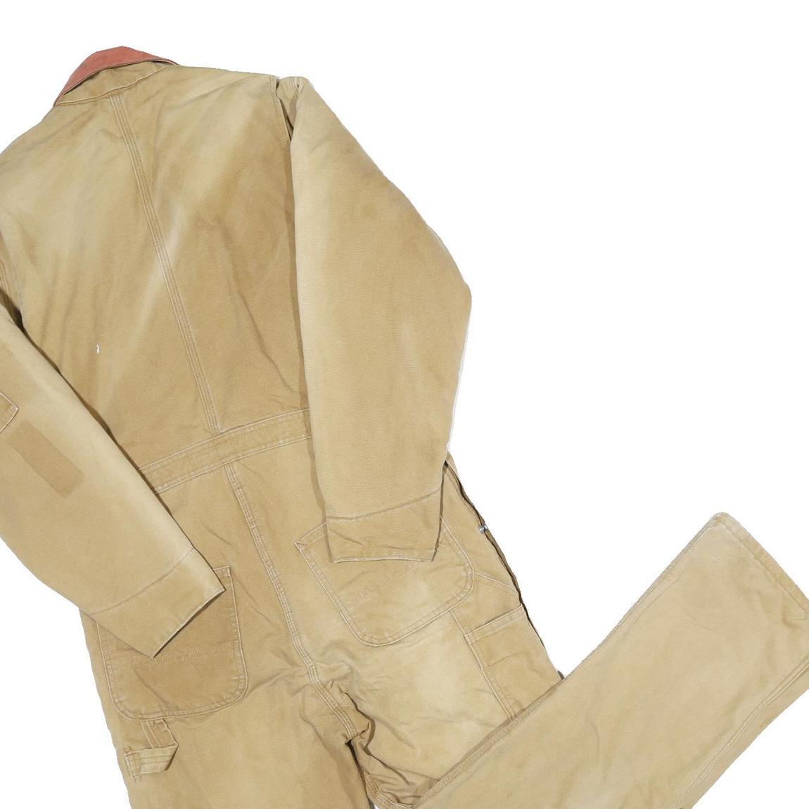 CARHARTT Mens Beige Relaxed Cotton Blend Dungarees XL W38 L29 Workwear Utility