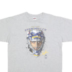 ANVIL Mens Grey Ryan Miller Graphic T-Shirt L Short Sleeve Crew Neck Hockey