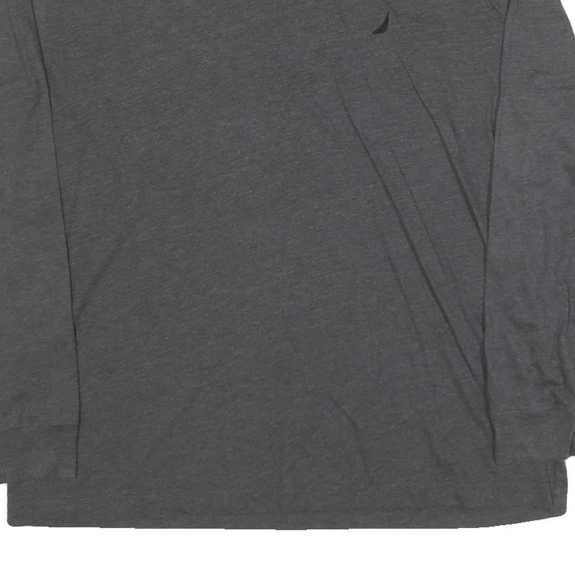 NAUTICA Mens Grey Long Sleeve Crew Neck Cotton Blend T-Shirt L Casual Basic