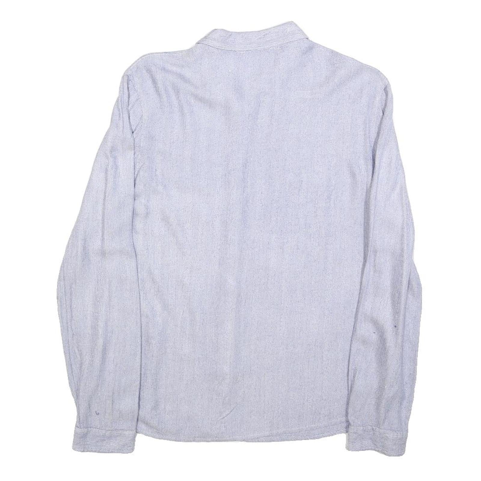 S OLIVER Womens Blue Shirt S Cotton Blend Button Down Casual Long Sleeve