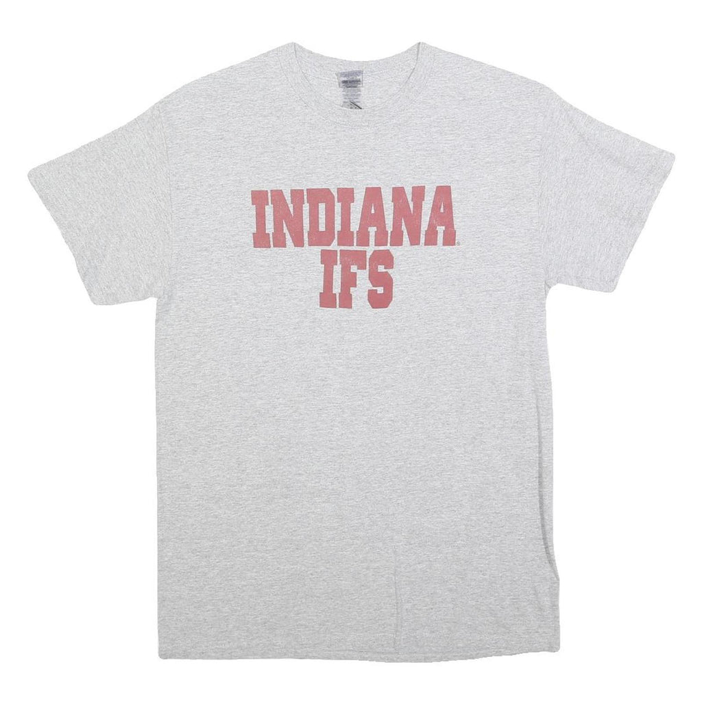 GILDAN Mens Grey Indiana IFS Graphic T-Shirt M Short Sleeve Crew Neck Casual