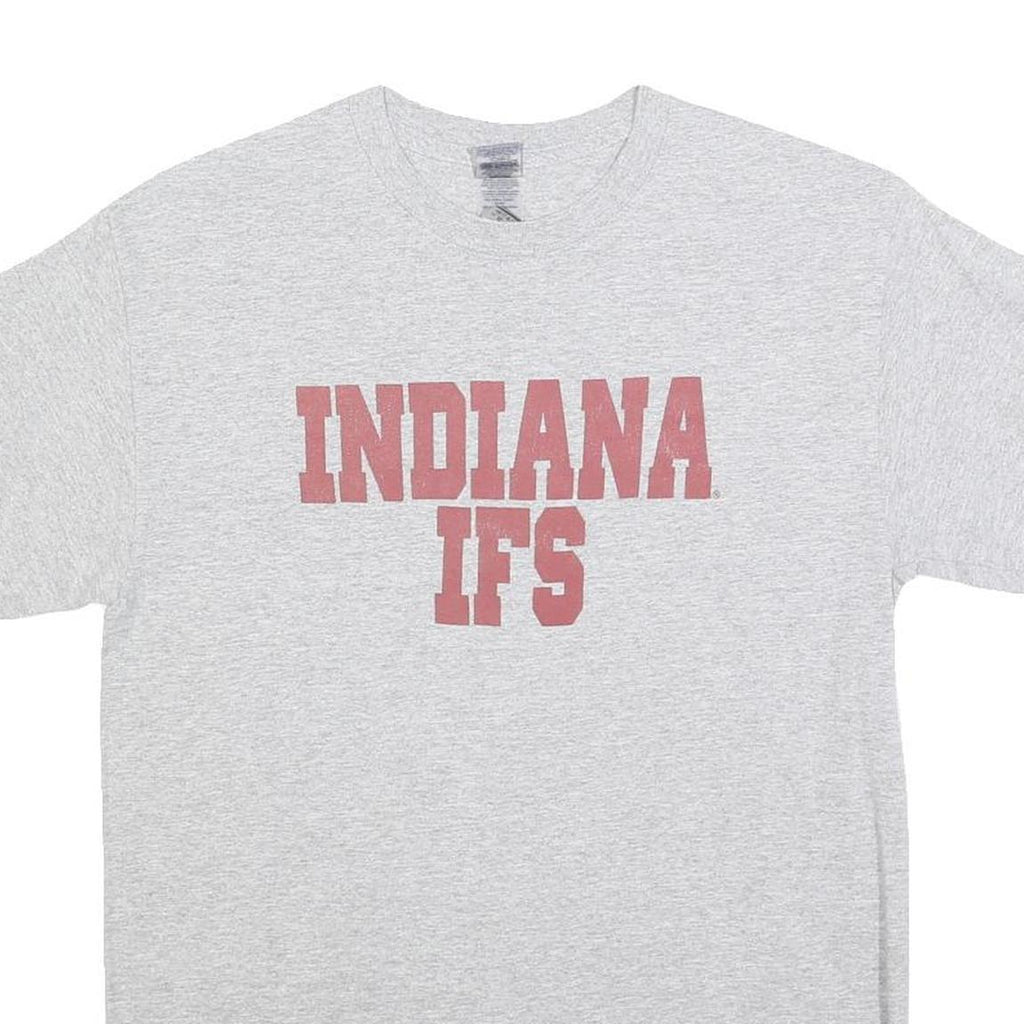 GILDAN Mens Grey Indiana IFS Graphic T-Shirt M Short Sleeve Crew Neck Casual