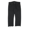 LEVI'S 501 Womens Regular Black Denim Raw Hem W36 L27 Button Fly Classic Jeans