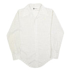 GOLDEN AWARD Mens White & Black Checked Long Sleeve Shirt M Classic Fit Cotton