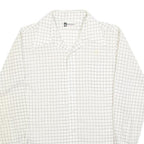 GOLDEN AWARD Mens White & Black Checked Long Sleeve Shirt M Classic Fit Cotton