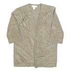 SAMANTHA STEVENS Womens Beige Printed Top 3/4 Sleeve V-Neck Size S Lightweight