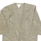 SAMANTHA STEVENS Womens Beige Printed Top 3/4 Sleeve V-Neck Size S Lightweight