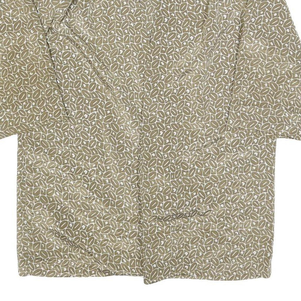 SAMANTHA STEVENS Womens Beige Printed Top 3/4 Sleeve V-Neck Size S Lightweight