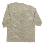 SAMANTHA STEVENS Womens Beige Printed Top 3/4 Sleeve V-Neck Size S Lightweight