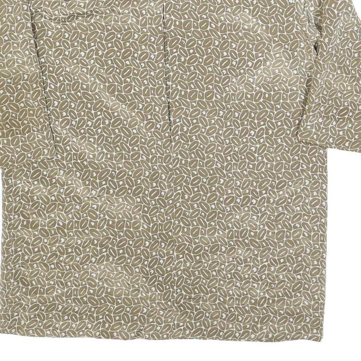 SAMANTHA STEVENS Womens Beige Printed Top 3/4 Sleeve V-Neck Size S Lightweight