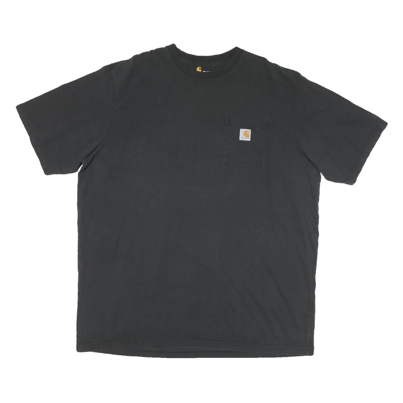 CARHARTT Mens Black Pocket T-Shirt 2XL Short Sleeve Crew Neck Cotton Blend