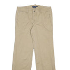 RALPH LAUREN Womens Cotton Beige Relaxed Straight Trousers W31 L29 Casual