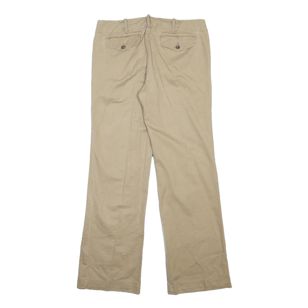 RALPH LAUREN Womens Cotton Beige Relaxed Straight Trousers W31 L29 Casual