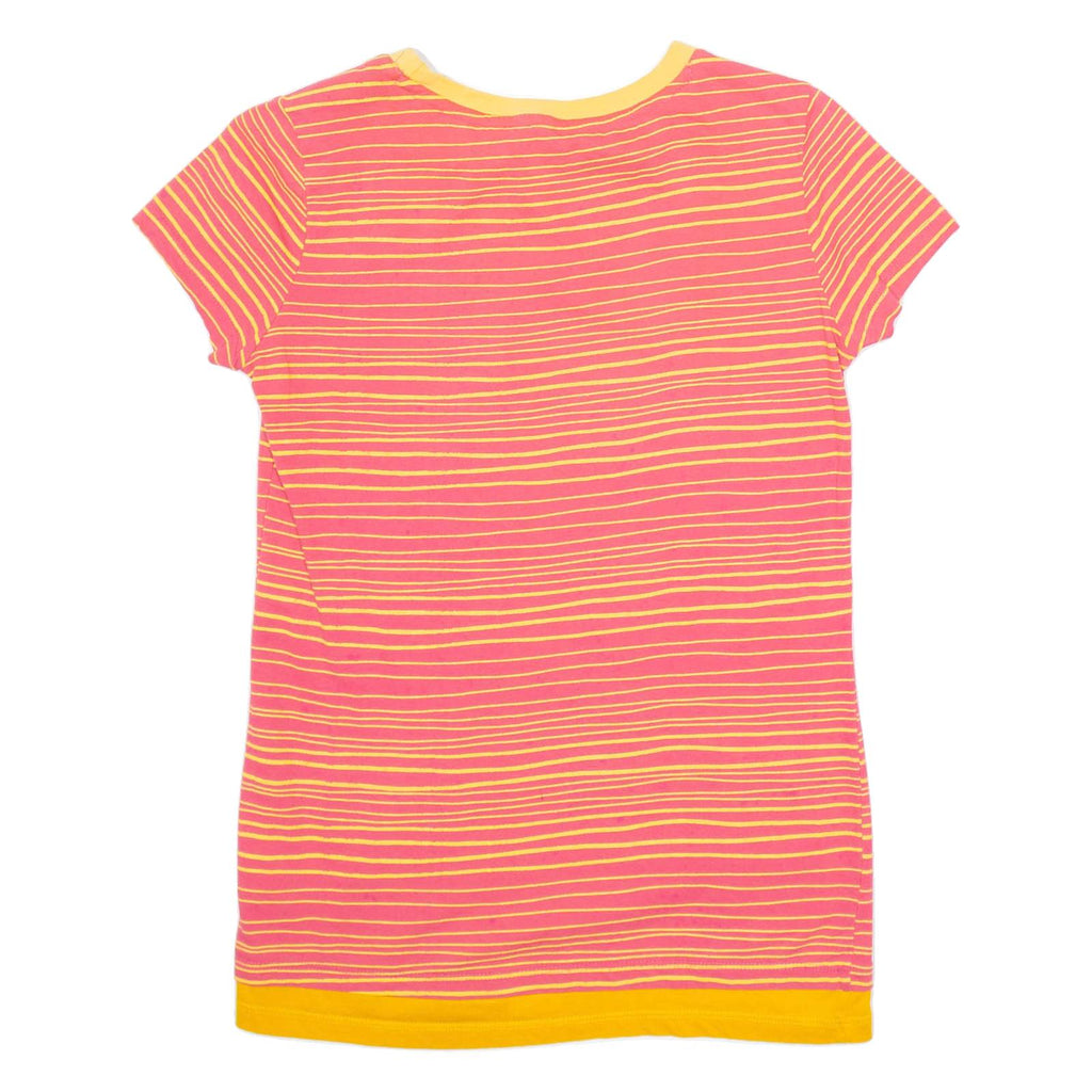 REEBOK Striped Womens T-Shirt Pink S