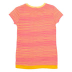 REEBOK Striped Womens T-Shirt Pink S
